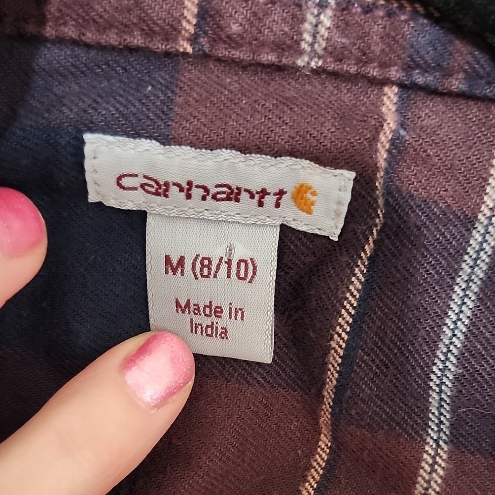 Carhartt Red and Blue Flannel Button Down Shirt - Picture 2 of 6